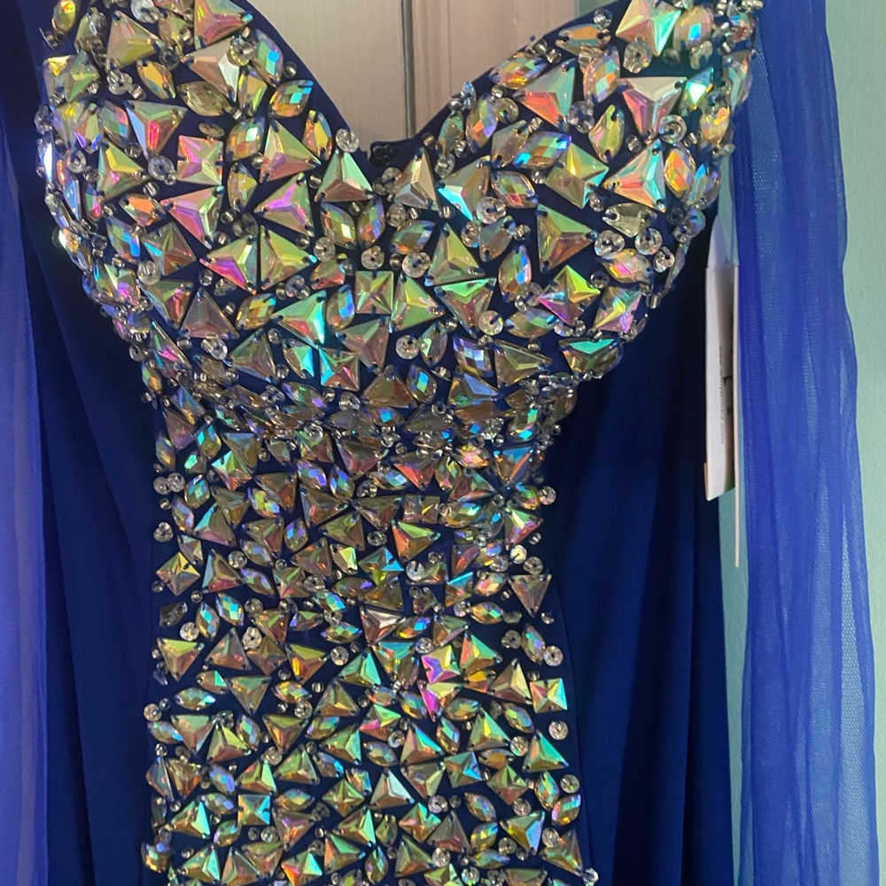Royal blue prom dress never worn tags still on
